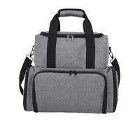 Nail Kit Carrying Bag for Manicure Tools Portable 3-Layer Nail Polish & Essential Oil Storage Bag Multi-Function Women's Travel Organizer Shoulder Tool Nail Tech Travel Case(Grey-A)