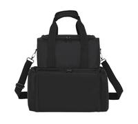 Nail Kit Carrying Bag for Manicure Tools Portable 3-Layer Nail Polish & Essential Oil Storage Bag Multi-Function Women's Travel Organizer Shoulder Tool Nail Tech Travel Case(Black-A)