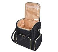Nail Kit Carrying Bag for Manicure Tools Portable Nail Art Polish Organizer Bag Storage Case Holds Bags Cosmetic Handbag Travel Carrying for Accessories Nail Tech Travel Case(Black)