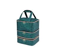 Nail Kit Carrying Bag for Manicure Tools PU Detachable Three-Layer Nail Polish Storage Bag Large Capacity Essential Oil Can Hold 60 Bottles Nail Tech Travel Case(Green)