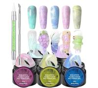 Nail Kit - Solid UV Formula Set, Non Stick Texture Control, Durable Gloss Finish, Extension Sculpting Gel System | Professional Manicure Extension Supply For Beginners Women Beauty