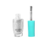 Nail Lacquer Glitter - 04 Diamonds & Pearls (Silver Glitter) - 10 ml | Dries in 45 Seconds | Chip-Resistant | Glossy Finish | High Shine Glitter Nail Polish for Women