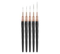 Nail Liner Brush - 5 Pieces Brush | Fine Tip Nail Detail Brush | Size 7/9/11/15/25mm UV Gel Polish Painting Nail Design Tool for Long Lines, Fine Details, Fine Drawing