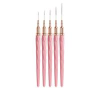 Nail Liner Brush - 5pcs Dotting Pen Tools Nail Arts | Fine Tip Nail Detail Brush | Sizes 7/9/11/15/25mm Uv Gel Polish Painting Nail Design Tools for Long Lines, Thin Details, Fine Drawing