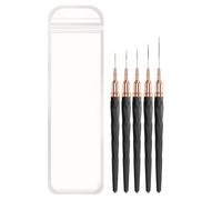 Nail Liner Brush, Fine Tip Nail Detail Brush 5 Pieces, Sizes 7/9/11/15/25mm UV Gel Polish Painting, Manicure Set for Long Lines, Thin Details, Refine Drawing