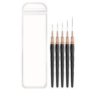 Nail Liner Brush Set, Fine Tip Nail Detail Brushes 5 Pieces, Sizes 7/9/11/15/25mm, Precision UV Gel Polish Painting Tools for Long Lines, Thin Details, Fines Nails Art Drawing
