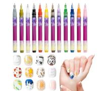 Nail Marker - 12 Colours Double Tip Pen | Fine Tip Nail Design Acrylic Pen | for Home Salon Party Wedding Photo Dating Holiday Birthday Girls Women Beginners