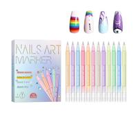 Nail Marker - 12 Colours Waterproof and Quick-Drying Painting and Drawing Pen, Gel Nail Pens - for Beginners Women Girls Home Salon Manicure Parties Practice Project