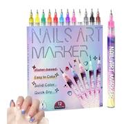Nail Marker, 12 Pieces Manicure Tools for Quick Drying and Long-Lasting | Nail Polish Pen Quick Drying for Teenage Girls Practice Salon Home Parties Daily Use Summer