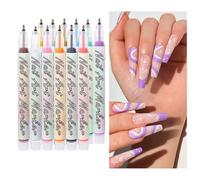 Nail Marker Set, 12 Colour Manicure Pens, Waterproof Nails Art Painting System with 0.7 mm Tip, Smooth Varnish Drawing Tool Structure, Precision Nail Decoration Kit Style, Nails Markers for Salon Use