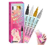 Nail Marker Set | Portable Long Lasting Nails Tools ,Doodle Pen Dotting Highlight Marker - for Manicure Decorating Lining Tracing Drawing Home