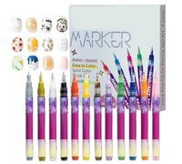 Nail Markers, 12-Color Double Tips Pencil, Nail Drawing Doodle Marker Set, for Home Salon Party Wedding Photoshoot Dating Holiday Birthday Girls Women Beginners