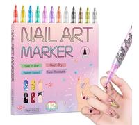 Nail Markers - 12 Color Quick Dry Pen Set | Nail Pen Kit | Precision Nails Art Pens for Easy Design Manicure Pedicure DIY Salon Home Creative Styling and Daily Use