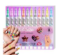 Nail Markers - 12 Colors Nails Arts Pens Set, Nails Set, Acrylic Naill Paint Pens Kit, Quick-Dry Fingernail Polishes Pen | For Women Lady Mother Youth Beginner Manicure Salon Home