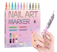 Nail Markers - 12 Colors Quick-Dry 0.7mm Tip Builder