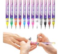 Nail Markers - 12 Colours 3D Eyeliner, Dotting Tool with Nail Brush - For Home Party Travel Photo Wedding Practice Women