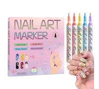 Nail Markers 12 Colours - Quick Drying Nail Tool, Stylish, Multifunctional, Pens for and, Ideal Christmas Stockings Beginners Teen | Multipurpose Outdoor Indoor Utility Modern