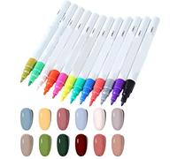 Nail Markers, 12 Pieces Quick Drying Drawing Tool, Nail Pens for Creative Manicure and Nails Art, Safe Material for Smooth Use, Nails Pens for Women Salon Home Manicure Practice Parties