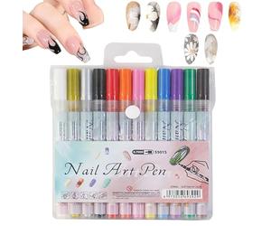 Nail Markers - 5.31 Inches Gel Pens for Nail, Handcraft Creativity with 0.3 mm Fine Tip Function, Manicure Tools for Women Girls Teens, Assorted Colors, Portable Home Salon Use