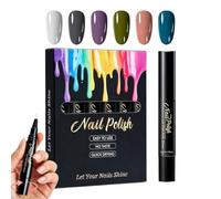 Nail Markers 6 Colors Quick Dry Fingernail Art Tools No UV Lamp Needed