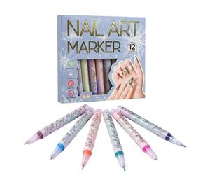 Nail Markers - Fine-Tip Quick-Drying Smudge-Proof Cosmetics - Nail Painting Marker Pen Set - for Home Talon Everyday Studio Hobbyists Mothers Professionals Beginners
