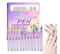 Nail Markers for Adults 12-Color Quick-Dry Fine Tip Long-Lasting Waterproof