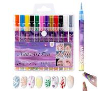 Nail Markers - Quick Dry Fine Tip 12 Colors | Quick Dry Drawing Nail Pens | For Painting Dotting Craft Salon Home Women Girls Christmas Birthday