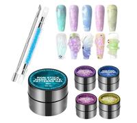 Nail Modelling Gel - 5g x 5 Colours | 3D Nail Gel with Non-Stick Coating, Easy Carve, Quick Drying, Non-Stick Manicure Set with Carving Pen