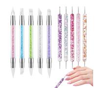 Nail Modelling Tools, Double-Sided Silicone Modelling Tool for Nails, Multifunctional Fingernail Engraving Pen for Home, School, Business, Trip, Indoor Use