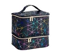 Nail Organizer - 10.04 Inch Large Capacity Storage For 30 Bottles With Sturdy Handle, Partitions, Leather Bag | Nail Carrying Bag | For Women To Carry And Organize Nails Gel