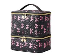 Nail Organizers And Storage Makeup Holder Bag with Black Bow Design