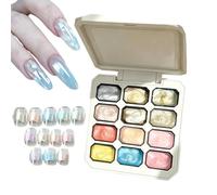 Nail Paint 12 Colors No Wipe Silk Satin Manicure Art Palette