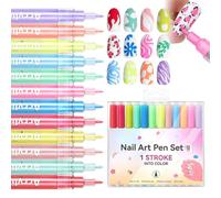 Nail Paint Pen,Graffiti Nail Painting Smudge-Proof Pen Quickly Drying with Vibrant Colors | 12x Polish Sticks Liquid, Liner Tool for Detailed Designs