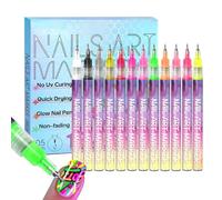 Nail Paint Pens 12 Colors Portable Quick Waterproof Liner