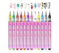 Nail Paint Pens - 12 Pieces Quick Dry Long Lasting Smudge Proof Modern Design | Gel Nail Marker Kit for Girls Women DIY Nail Canvas Craft S