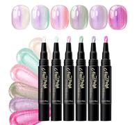 Nail Paint Pens Polarized Glitter Manicure Tools | Air Dry Nail Paint Marker Pen Set for Beginners Girls Women Home Party Photoshoot Wedding Daily Dating Practice