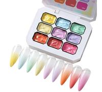 Nail Painting Gel - 2.5g Nine Shade Collection, Smooth Pigment Artistic Drawing Formula, UV LED Gloss Finish | Professional Studio DIY Fashion Parties Everyday Styling Elegant Manicure Creations
