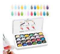 Nail Painting Gel - 24 Grid No Wipe UV LED Curing Art Set, Professional Gradient Drawing Color Kit | Manicure Design Pigment Collection, Long Lasting Smooth Texture Formula, For Beauty Personal Home