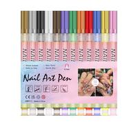 Nail Painting Pen, Nail Design Pens | 12 Colours Comb Nail Pen Markings - Fast and Waterproof