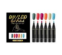 Nail Painting Pens - Six Colour Quick Drying Set, Drawing Tools with Fine Tip, Precision Design Kit Marker | Smooth Creative Detailing for Salon Home Manicure Beginners