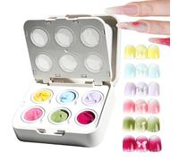 Nail Patting for Nail Design and Stamping, 6 Colours Gradient Effect Manicure Art Painting, 8 ml Nail Gel Painting Paint, for Home and Salon Use, Girls Professionals, Stamping Embossing Techniques