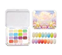 Nail Patting Gel Palette - 16-Color Gradient Highly-Pigmented, Sponge Nail Patting Gell Palette, 32ml Net Content High Pigmented Compound, Professional UV LED Curable Gel Base For Home Manicure Salon