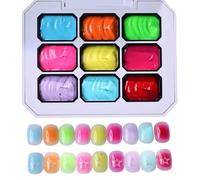 Nail Patting Gel - Polishing Color Kit, 9 Colors Manicure Set with Highly Pigmented Formula, Portable nail arts Gels for Smooth Styling, Pat Gel Collection for Home Salon Beginner Practice