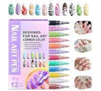 Nail Pen, 12 Colors Acrylic Quick Drying for Construction and Drawing, Nail Painting Pens | Christmas Gift Ideas Beginners Women Manicure