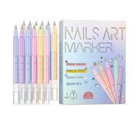 Nail Pen, 12 Colours, Manicure Tool, Quick-Drying, 05 mm Waterproof Gel Nail Marker, for Women and Girls for Painting, Drawing and Fingernail Design, for Home, Salon