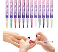 Nail Pen - 12 Colours Set | 3D Nail Pen - Fingernail Drawing Marker | For Women Home Salon Party, Formal Wedding Travel Manicure, Casual Festival DIY Accessories, Quick Drying