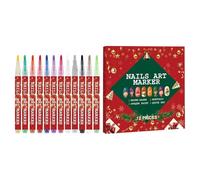 Nail Pen Set, 12 Pieces Nail Art Markers, Graffiti Doodle Liner, Pointed Drawing Paint Pen for Nail Design - for Women, Girls, Professionals and Beginners