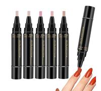 Nail Pen Set - 6 Piece Quick Dry Long Lasting Manicure Tools | Gel Non-UV One-Step DIY Nail Pen | For Girls Women Mothers Salon Home Party Holiday Summer Spring Halloween Wedding