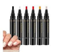 Nail Pen Set - Durable Manicure Tools | Quick Dry Art Pens | 6 Pieces Precision Finger Nail Design Collection, Professional Styling Application System with Salon, Home, P