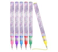 Nail Pen Set - Nail Varnish Pens, Dot Liner Pens, 6 Coloured Markers Fine Tip Fast Drying for Women Children Girls Adults Salon Home DIY Drawing Decorazi